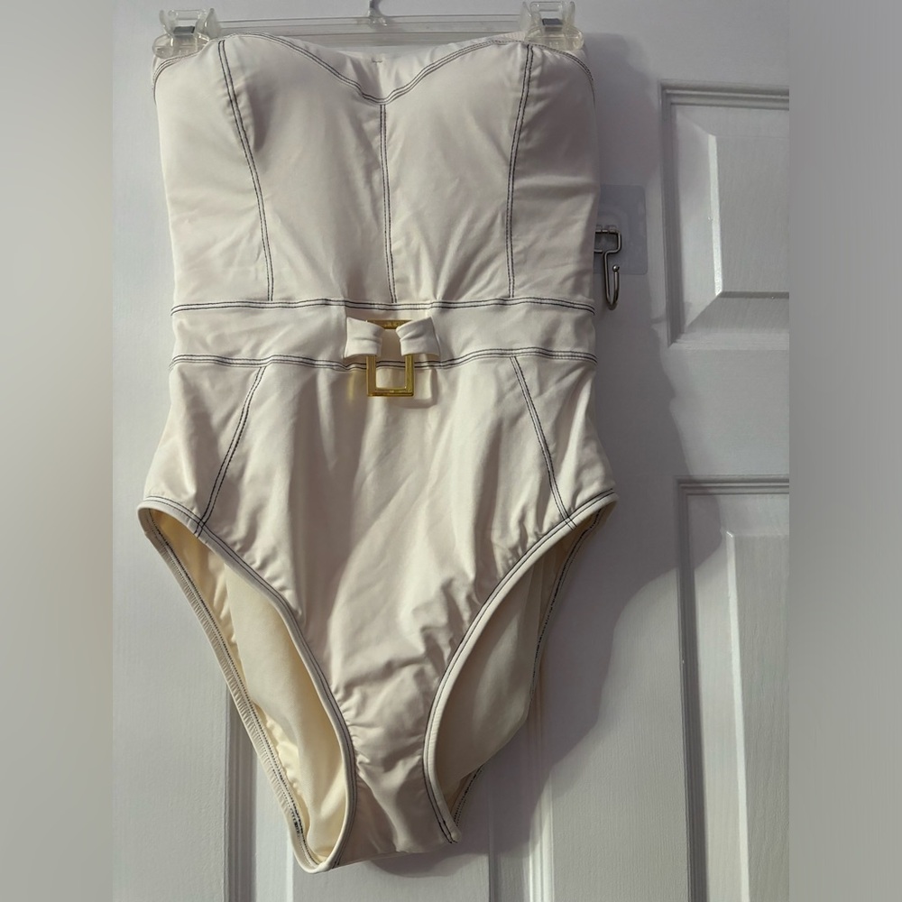 Bleu Rod Beattie Cream One Piece Swimsuit